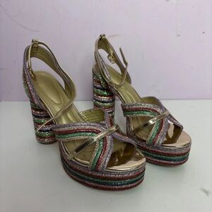 Elegant Multicolor Strappy Platform Heels
